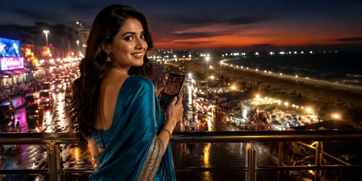 Player enjoying live casino games on mobile in traditional attire